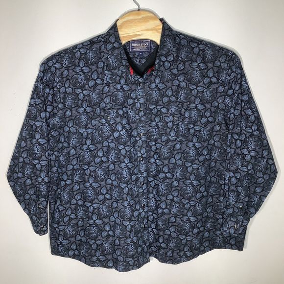 Rough Stock Panhandle Slim Womens Long Sleeve Pearl Snap‎ Shirt Floral Size 3X - Picture 1 of 8